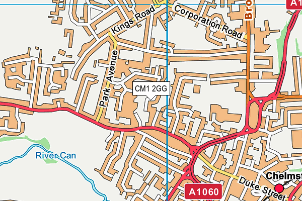 CM1 2GG map - OS VectorMap District (Ordnance Survey)