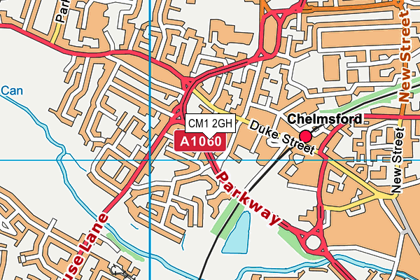 CM1 2GH map - OS VectorMap District (Ordnance Survey)