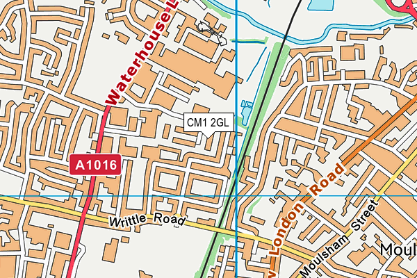 CM1 2GL map - OS VectorMap District (Ordnance Survey)
