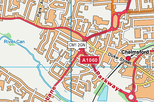 CM1 2GN map - OS VectorMap District (Ordnance Survey)