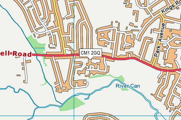CM1 2GQ map - OS VectorMap District (Ordnance Survey)