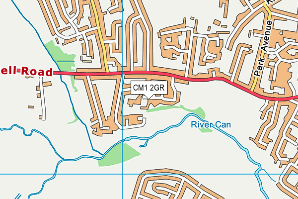 CM1 2GR map - OS VectorMap District (Ordnance Survey)