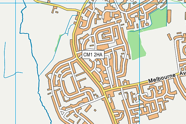 CM1 2HA map - OS VectorMap District (Ordnance Survey)