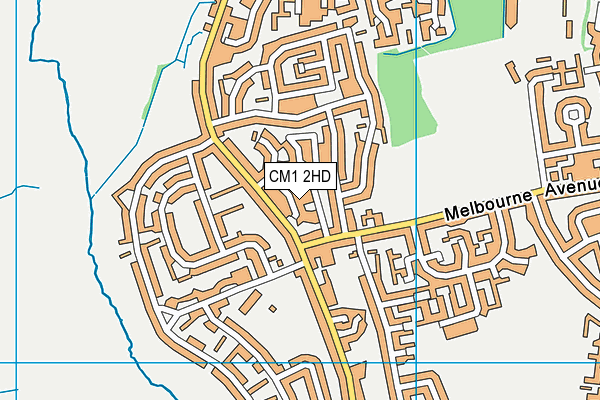 CM1 2HD map - OS VectorMap District (Ordnance Survey)