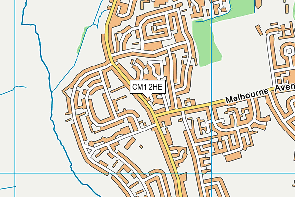 CM1 2HE map - OS VectorMap District (Ordnance Survey)