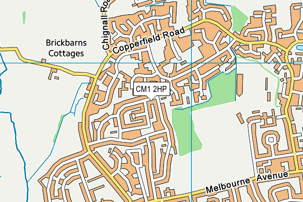 CM1 2HP map - OS VectorMap District (Ordnance Survey)
