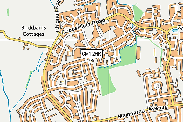 CM1 2HR map - OS VectorMap District (Ordnance Survey)