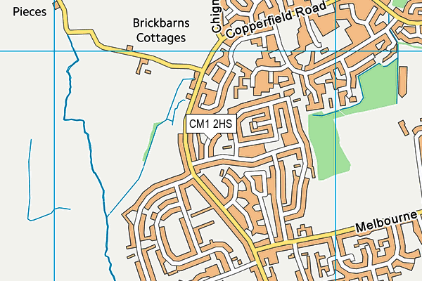 CM1 2HS map - OS VectorMap District (Ordnance Survey)