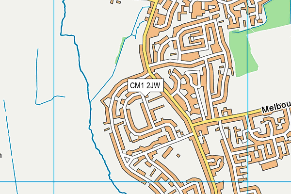 CM1 2JW map - OS VectorMap District (Ordnance Survey)