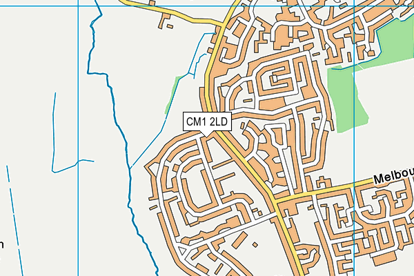 CM1 2LD map - OS VectorMap District (Ordnance Survey)