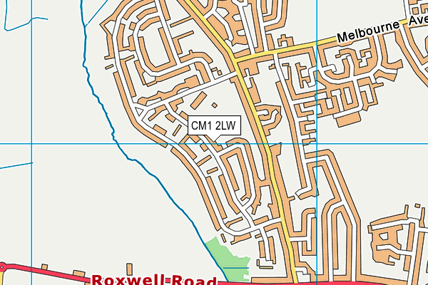 CM1 2LW map - OS VectorMap District (Ordnance Survey)
