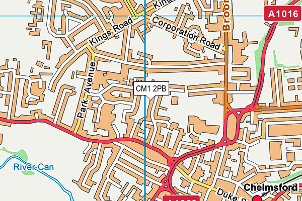 CM1 2PB map - OS VectorMap District (Ordnance Survey)