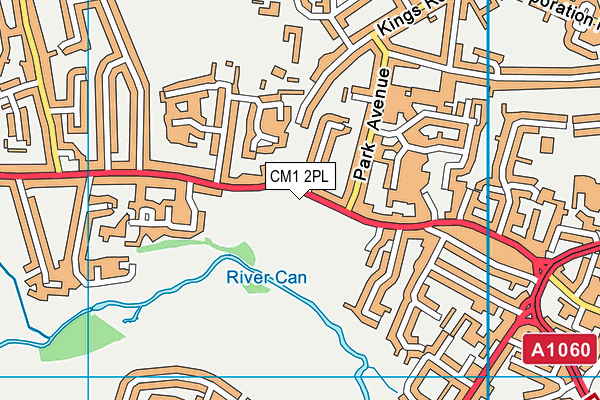 CM1 2PL map - OS VectorMap District (Ordnance Survey)