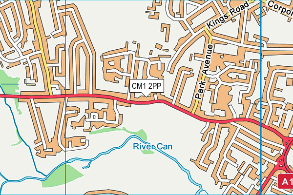 CM1 2PP map - OS VectorMap District (Ordnance Survey)