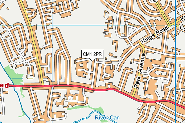 CM1 2PR map - OS VectorMap District (Ordnance Survey)