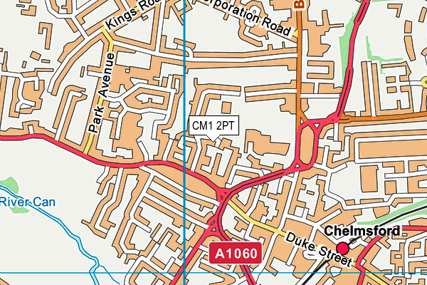 CM1 2PT map - OS VectorMap District (Ordnance Survey)