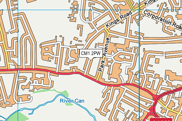 CM1 2PW map - OS VectorMap District (Ordnance Survey)