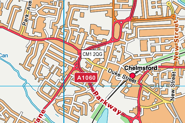 CM1 2QG map - OS VectorMap District (Ordnance Survey)