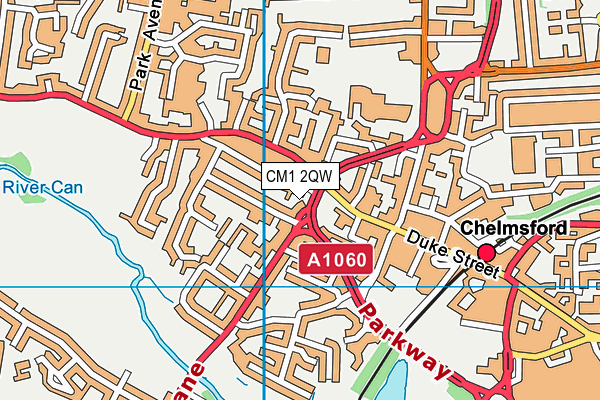 CM1 2QW map - OS VectorMap District (Ordnance Survey)