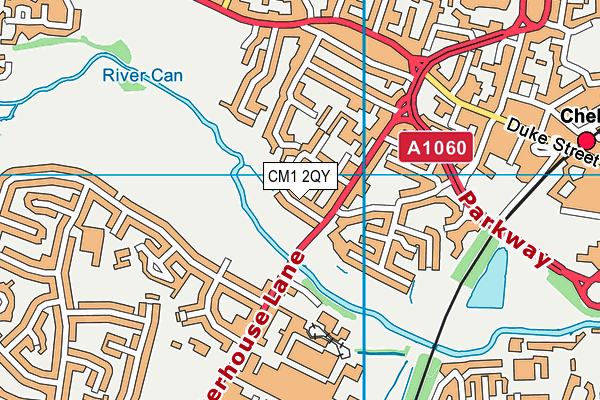 CM1 2QY map - OS VectorMap District (Ordnance Survey)