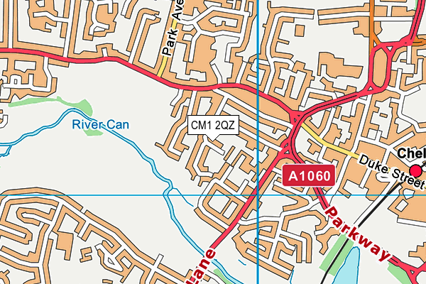 CM1 2QZ map - OS VectorMap District (Ordnance Survey)