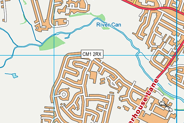 CM1 2RX map - OS VectorMap District (Ordnance Survey)