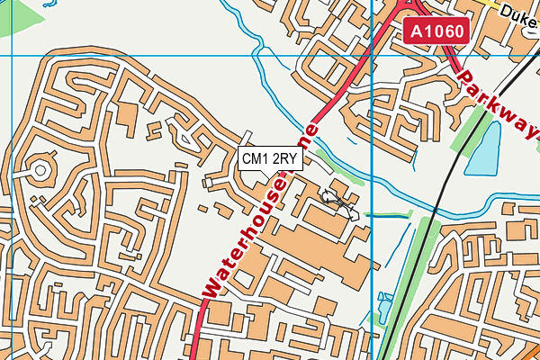 CM1 2RY map - OS VectorMap District (Ordnance Survey)