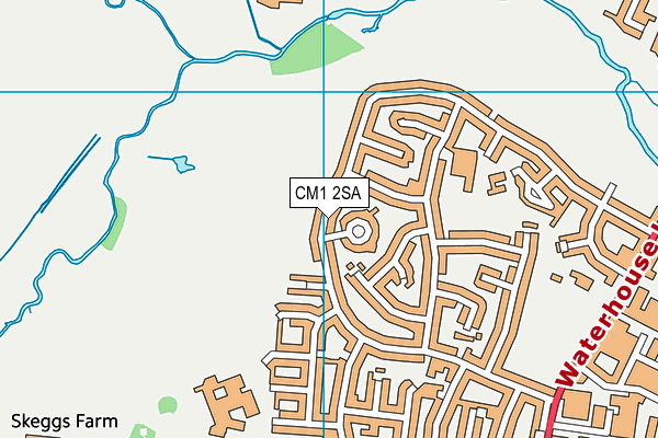 CM1 2SA map - OS VectorMap District (Ordnance Survey)