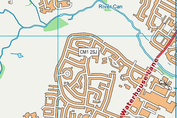 CM1 2SJ map - OS VectorMap District (Ordnance Survey)
