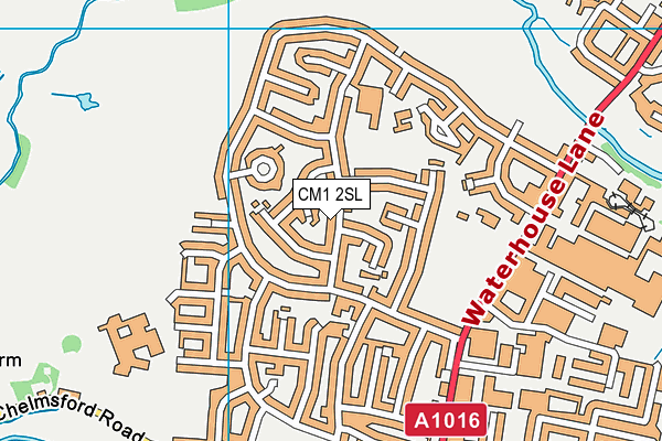 CM1 2SL map - OS VectorMap District (Ordnance Survey)