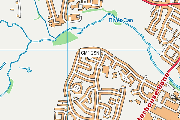 CM1 2SN map - OS VectorMap District (Ordnance Survey)