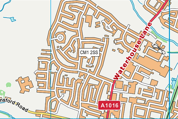 CM1 2SS map - OS VectorMap District (Ordnance Survey)