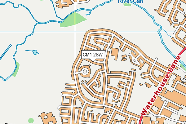 CM1 2SW map - OS VectorMap District (Ordnance Survey)
