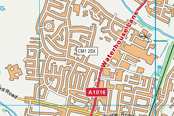 CM1 2SX map - OS VectorMap District (Ordnance Survey)