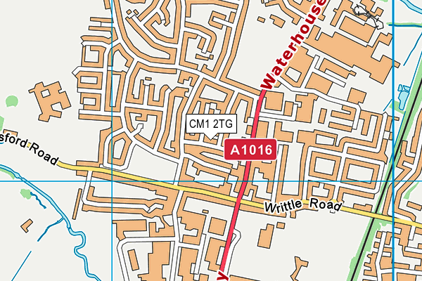 CM1 2TG map - OS VectorMap District (Ordnance Survey)