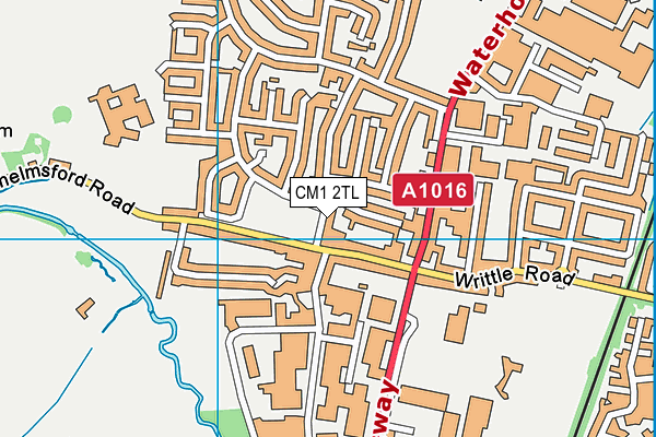 CM1 2TL map - OS VectorMap District (Ordnance Survey)