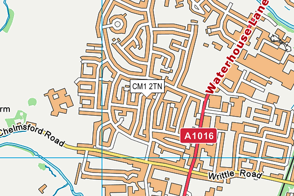 CM1 2TN map - OS VectorMap District (Ordnance Survey)