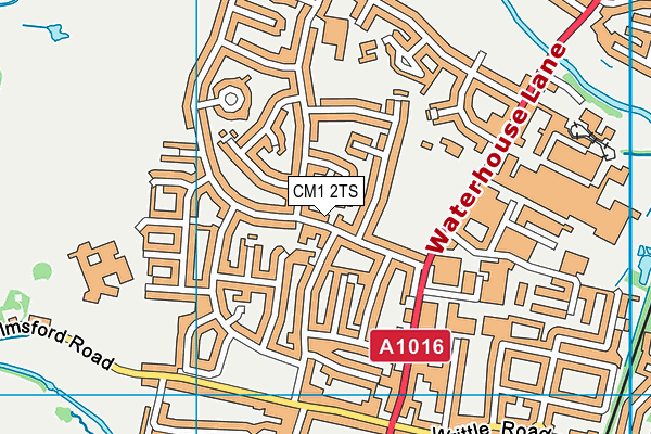 CM1 2TS map - OS VectorMap District (Ordnance Survey)