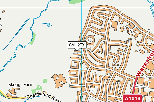 CM1 2TX map - OS VectorMap District (Ordnance Survey)