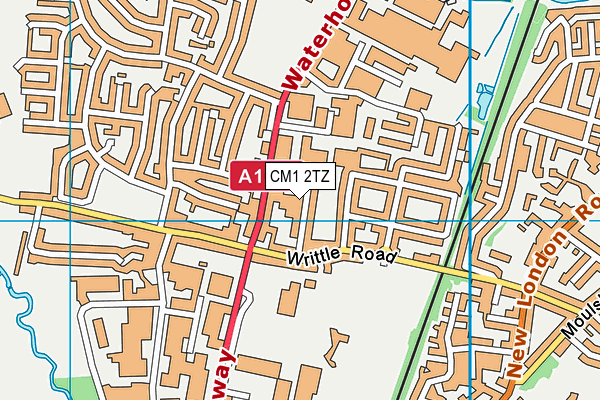 CM1 2TZ map - OS VectorMap District (Ordnance Survey)