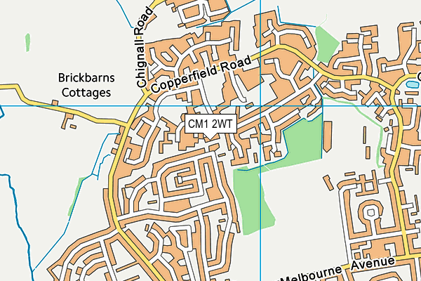 CM1 2WT map - OS VectorMap District (Ordnance Survey)