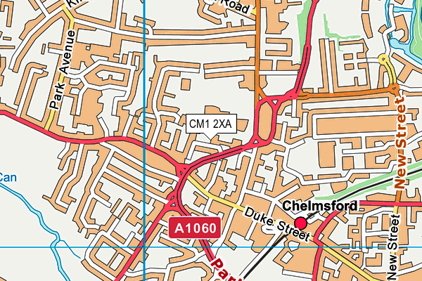CM1 2XA map - OS VectorMap District (Ordnance Survey)