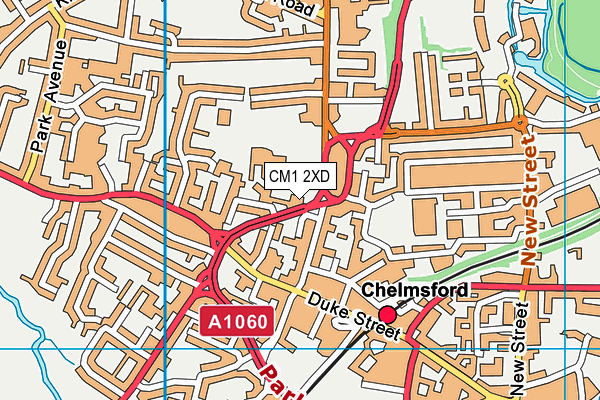 CM1 2XD map - OS VectorMap District (Ordnance Survey)