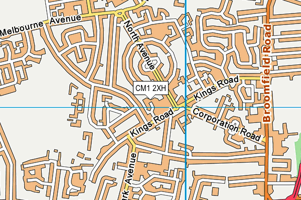 CM1 2XH map - OS VectorMap District (Ordnance Survey)