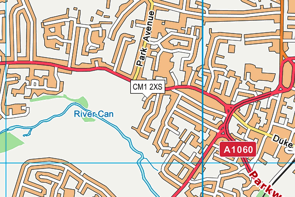 CM1 2XS map - OS VectorMap District (Ordnance Survey)