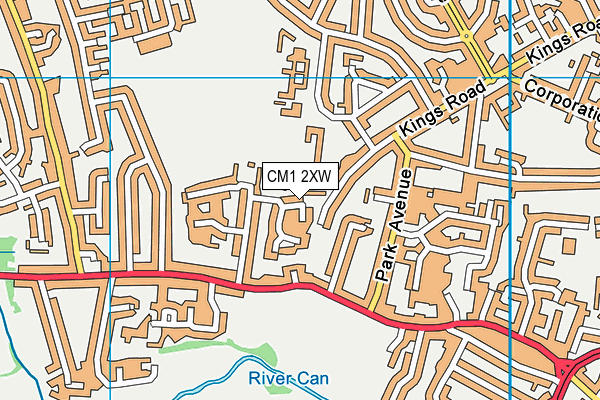 CM1 2XW map - OS VectorMap District (Ordnance Survey)