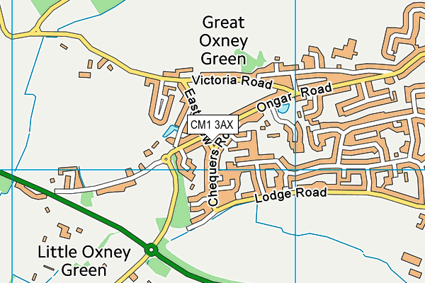 CM1 3AX map - OS VectorMap District (Ordnance Survey)