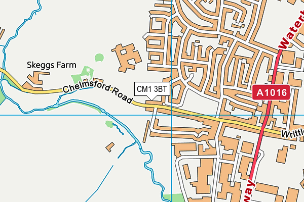 CM1 3BT map - OS VectorMap District (Ordnance Survey)