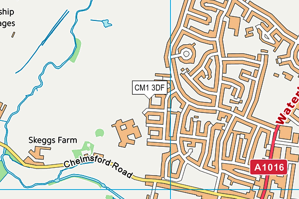 CM1 3DF map - OS VectorMap District (Ordnance Survey)