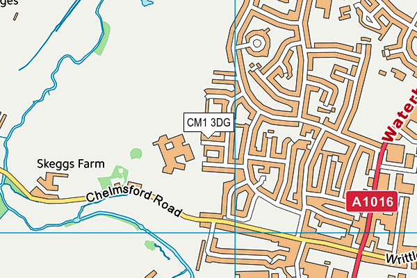 CM1 3DG map - OS VectorMap District (Ordnance Survey)